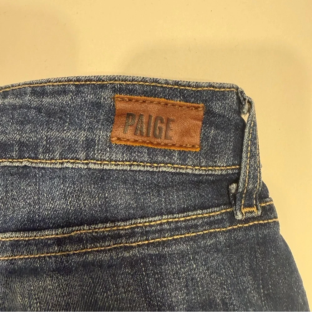 PAIGE Women's Jimmy Jimmy Short Distressed Dark Blue Jean Shorts